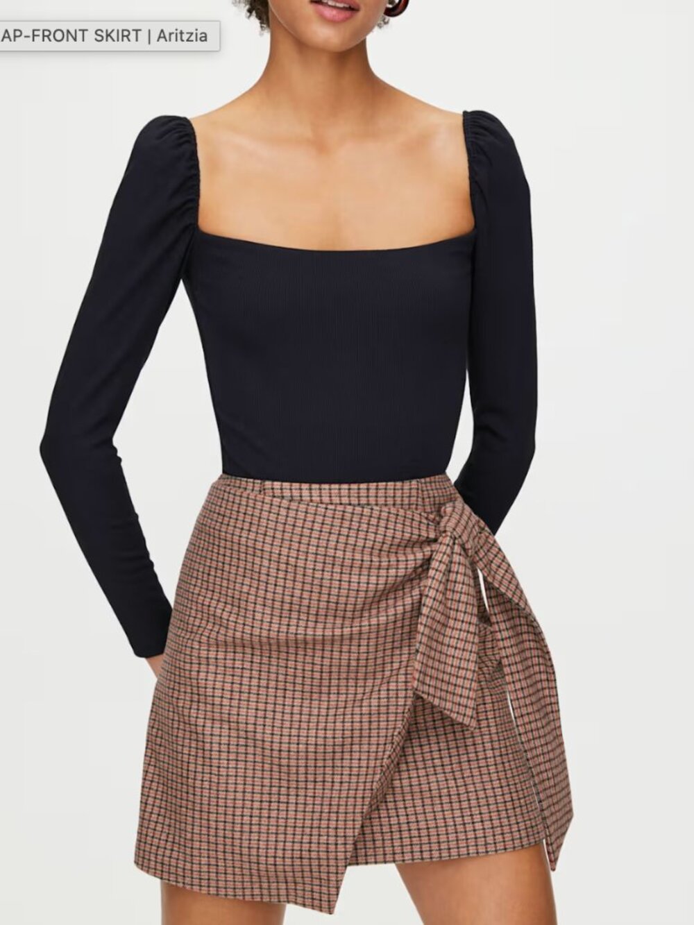Aritzia Wilfred Wrap-Front Skirt Wool Cashmere Blend Italian Flannel 4 Small S
